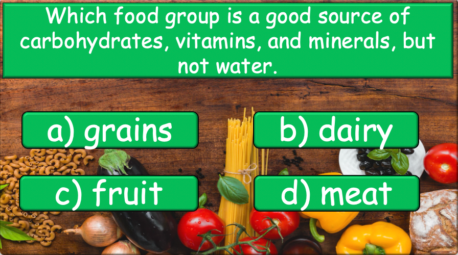Grade 5-6 - ESL Lesson - Nutrients and Food Groups - Part 2 - PowerPoint Lesson