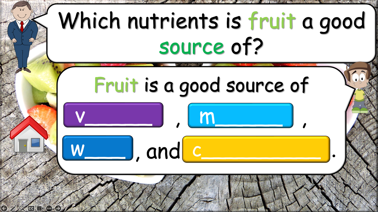 Grade 5-6 - ESL Lesson - Nutrients and Food Groups - Part 2 - PowerPoint Lesson