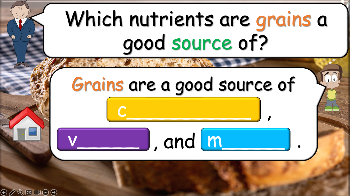Grade 5-6 - ESL Lesson - Nutrients and Food Groups - Part 2 - PowerPoint Lesson