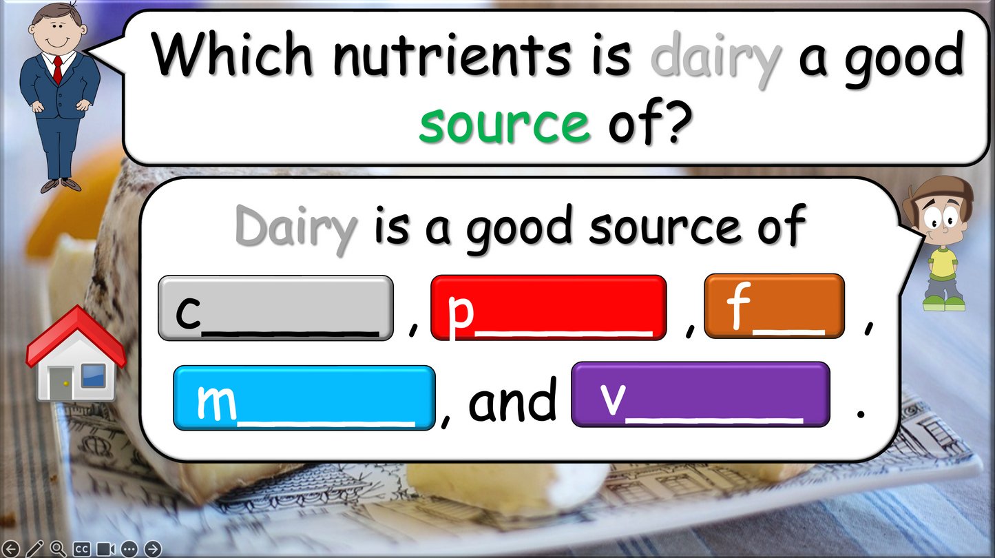 Grade 5-6 - ESL Lesson - Nutrients and Food Groups - Part 2 - PowerPoint Lesson