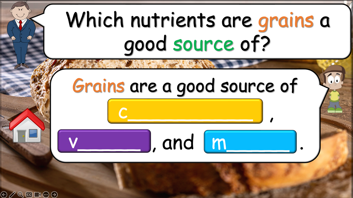 Grade 5-6 - ESL Lesson - Nutrients and Food Groups - Part 2 - PowerPoint Lesson