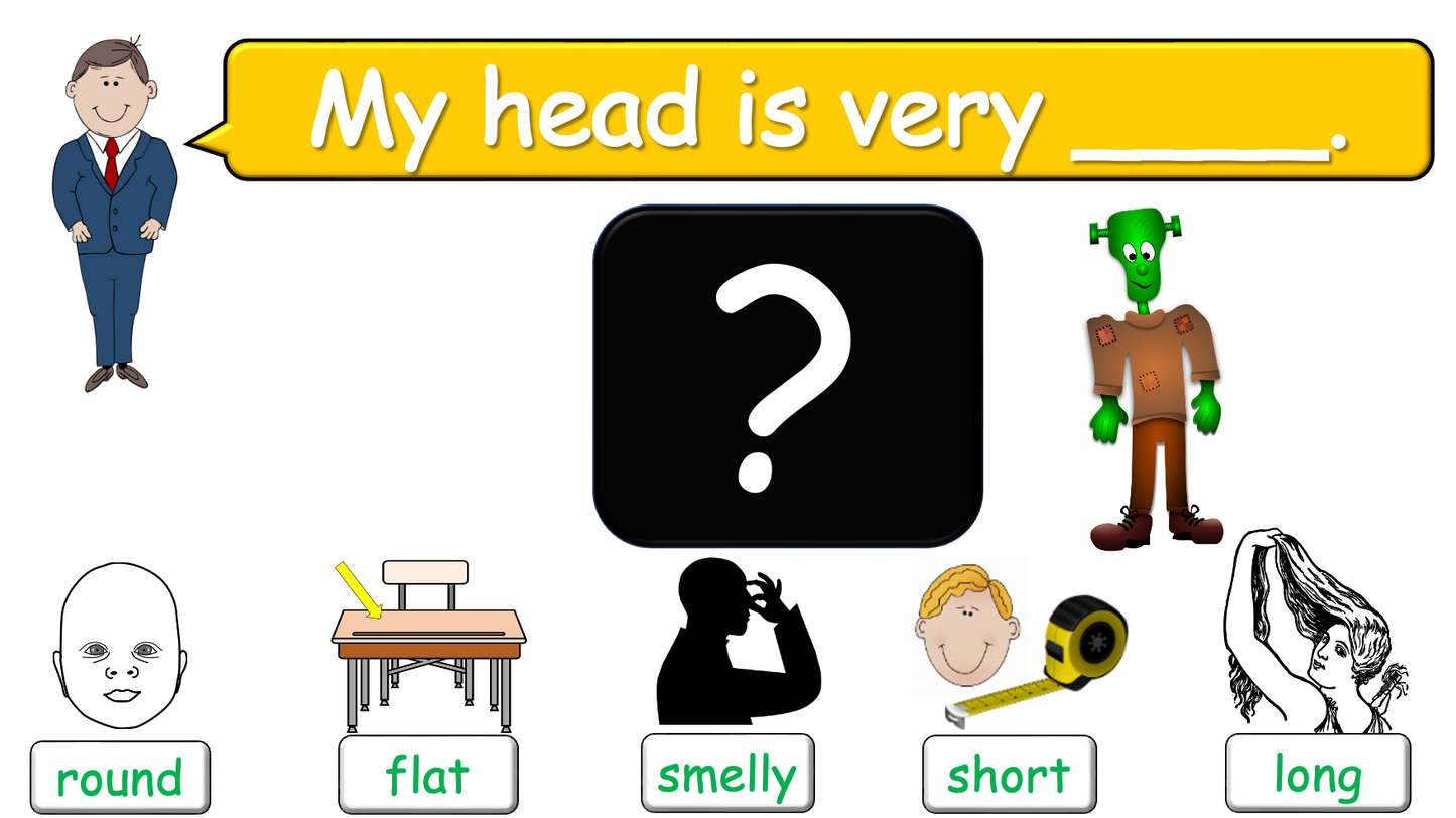 Grade 2-3 - ESL Lesson - Body Parts / Adjectives - PowerPoint Lesson