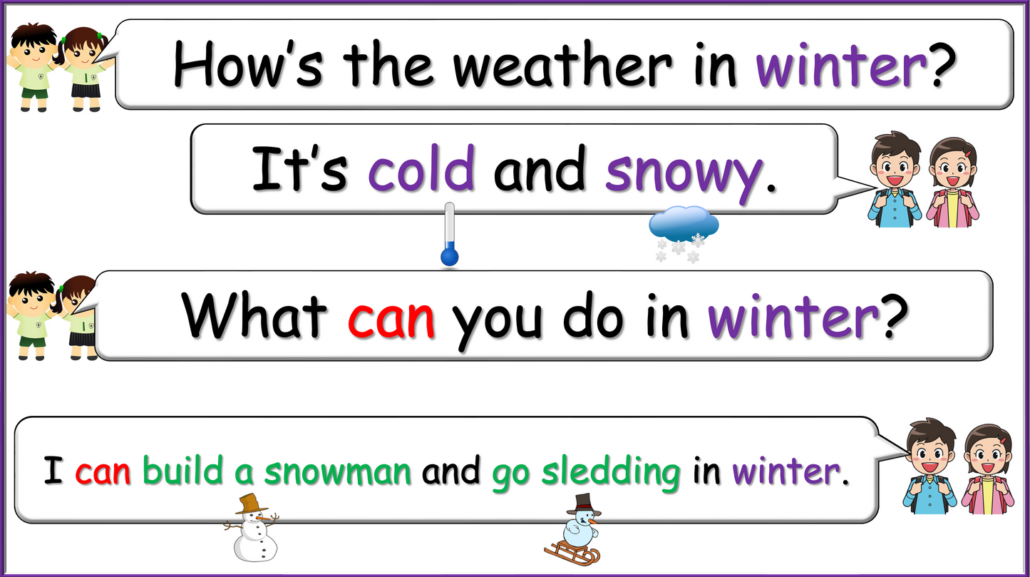 Grade 2-3 - ESL Lesson - Seasons - Part 2 - Activities - PowerPoint Lesson