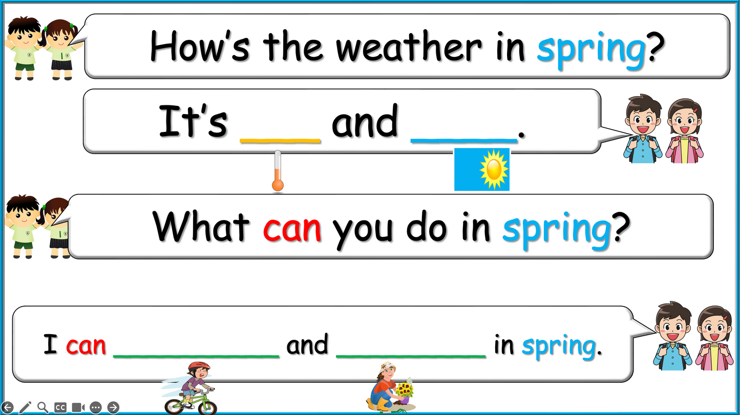 Grade 2-3 - ESL Lesson - Seasons - Part 2 - Activities - PowerPoint Lesson