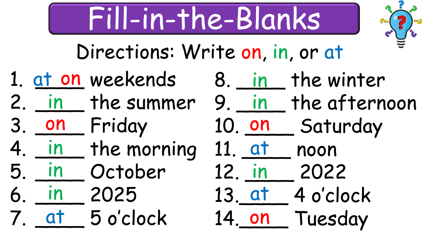 Grade 4 - ESL Lesson - Adverbs of Frequency - PowerPoint Lesson