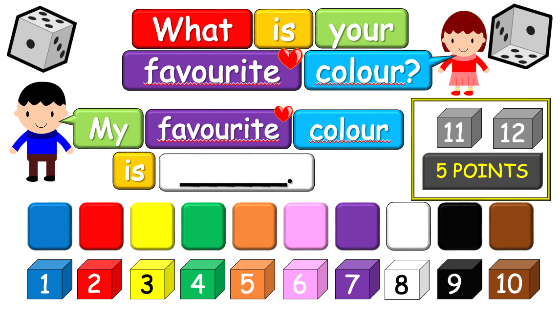 Grade 1-2 - ESL Lesson - "What is your favourite colour?" - Colours - PowerPoint Lesson
