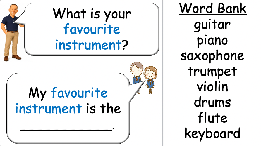 Grade 2-3 - ESL Lesson - Musical Instruments - Part 1