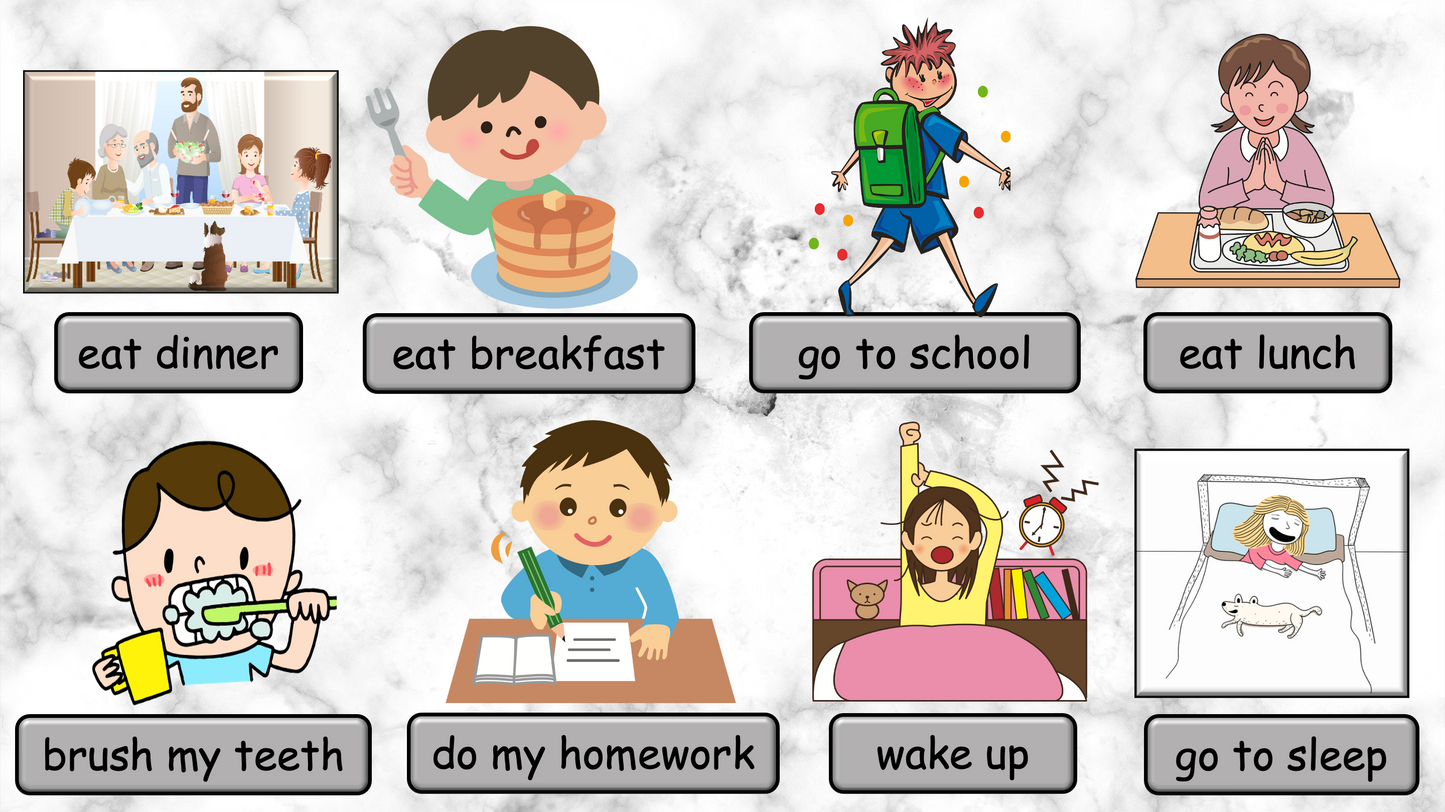Grade 4 - ESL Lesson - Daily Routine / Time - PowerPoint Lesson