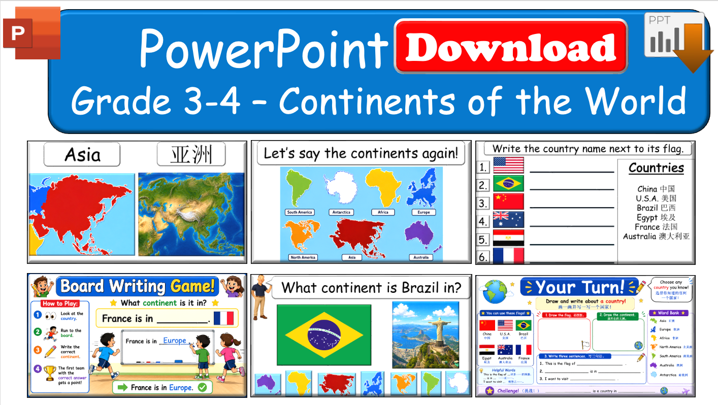 Grade 3-4 - ESL Lesson - Continents of the World