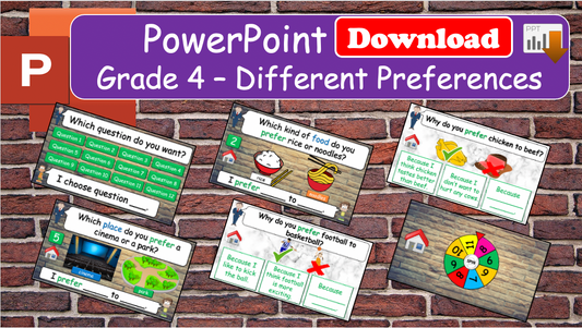 Grade 4 - ESL Lesson - Different Preferences - PowerPoint Lesson