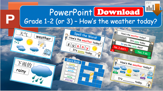 Grade 1-2 (or 3) - ESL Lesson - How's the weather today? - PowerPoint Lesson
