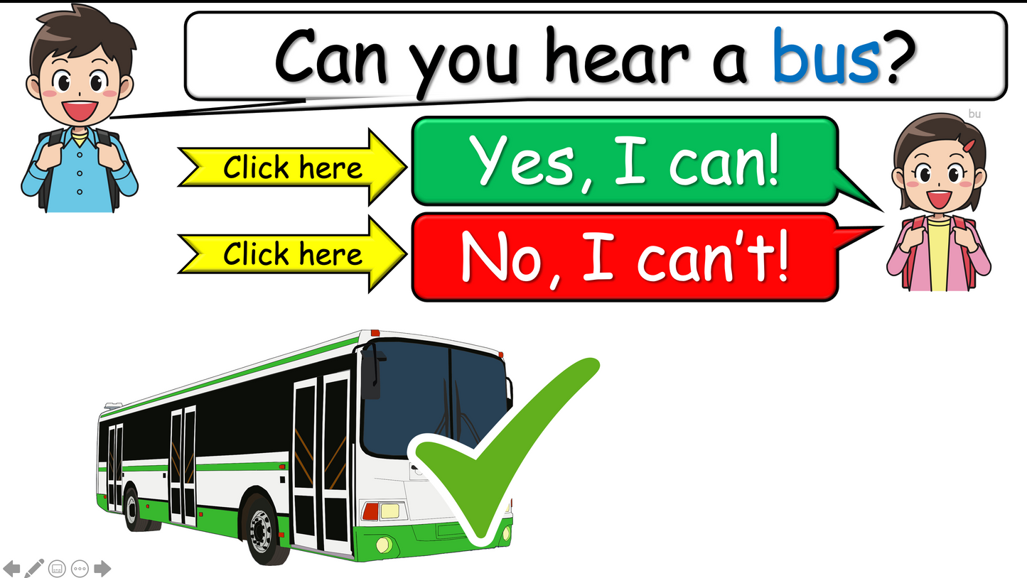 Grade 2 (or 1) - ESL Lesson - Vehicles - Part 2 - What can you hear? - PowerPoint Lesson