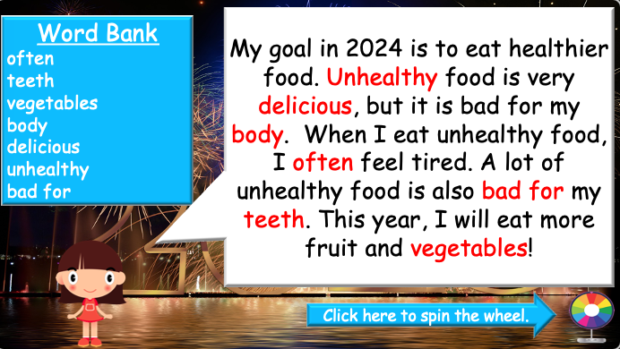 Grade 4-6 - ESL Lesson - New Year's resolutions - Part 2 - PowerPoint Lesson