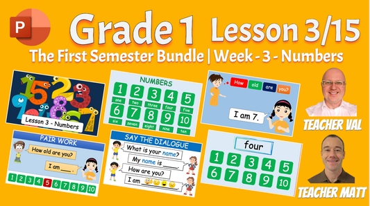 Grade 1 - Semester 1 - Week 03 - Numbers - ESL PowerPoint Lesson