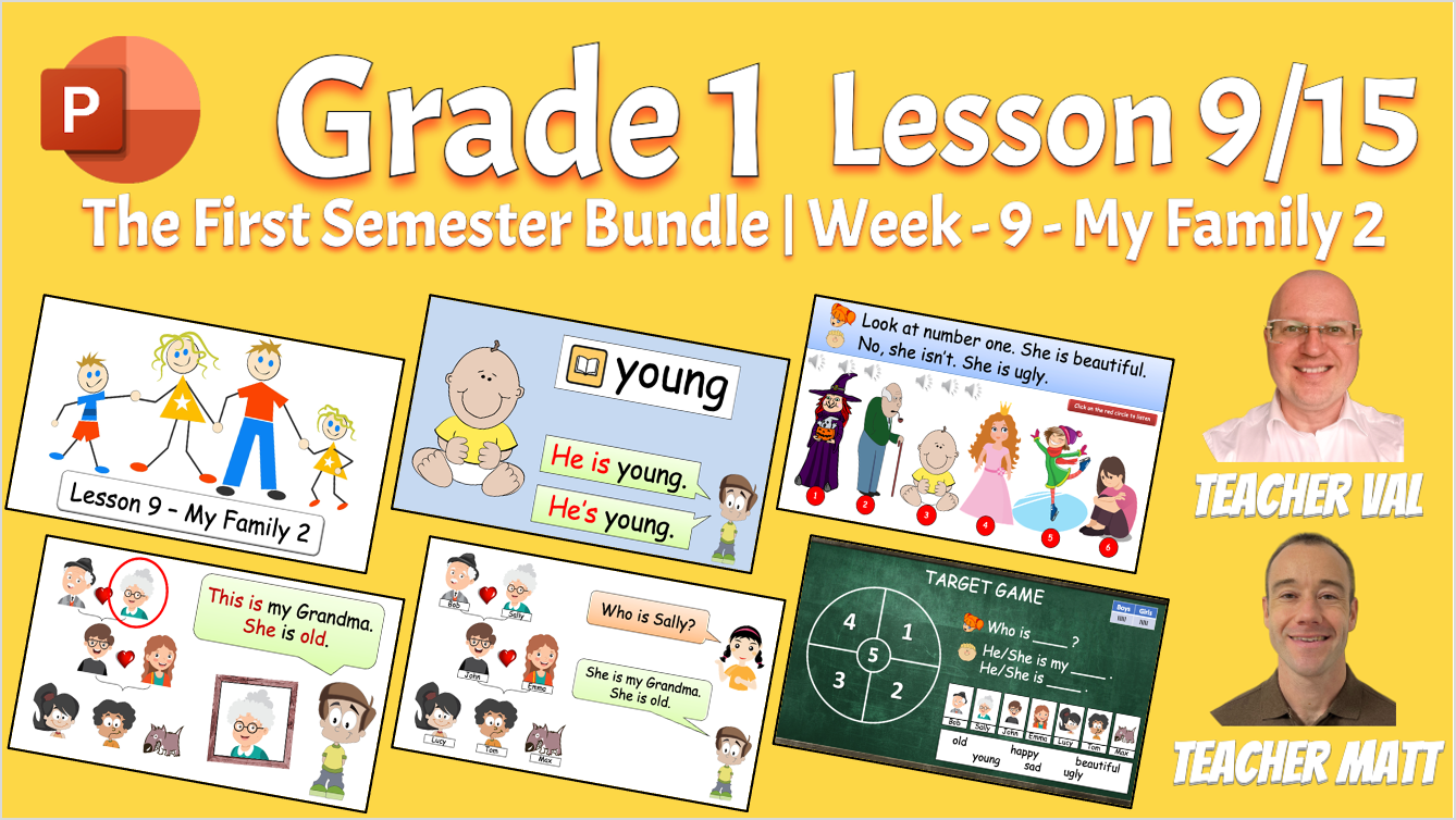 Grade 1 - Semester 1 - Week 09 - My Family 2 - ESL PowerPoint Lesson