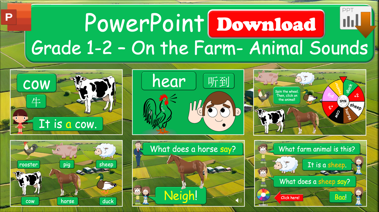 Grade 1-3 - On the Farm - 2 PowerPoint COMBO