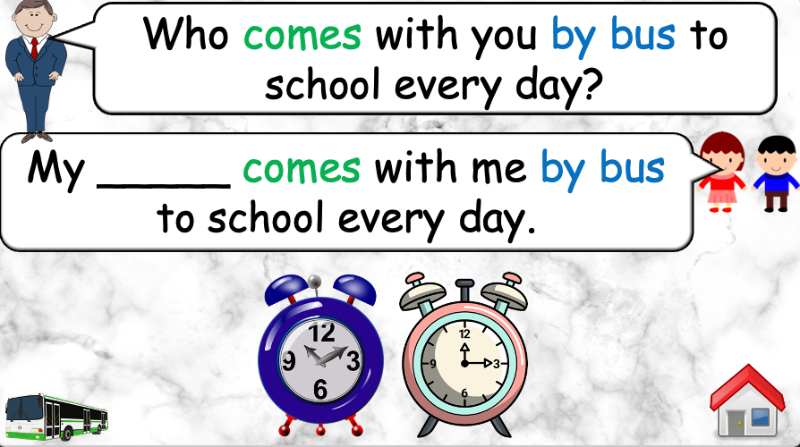 Grade 4 - ESL Lesson - How do you come to school? - PowerPoint Lesson
