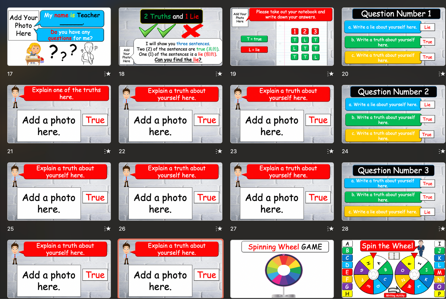 Grade 6-8 - ESL Lesson - First Day of School - Getting to know you