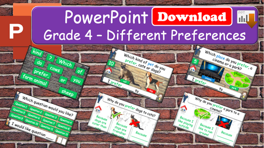 Grade 4 - ESL Lesson - Different Preferences - PowerPoint Lesson