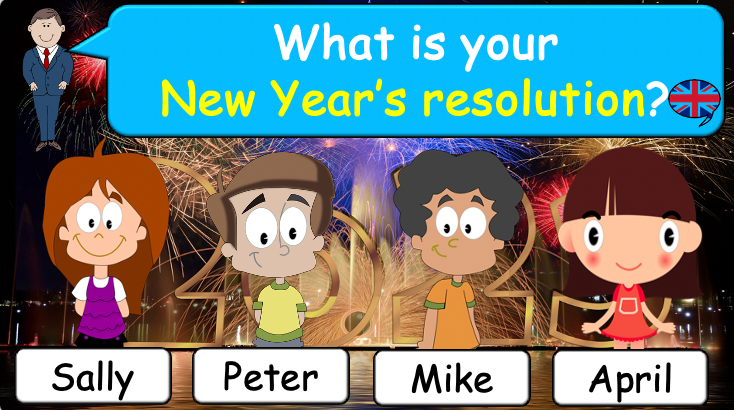 Grade 4-6 - ESL Lesson - New Year's resolutions - Part 2 - PowerPoint Lesson