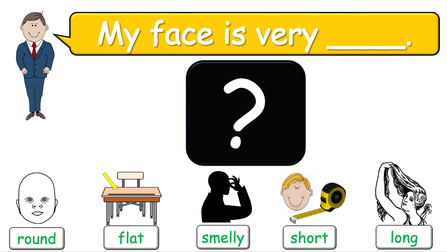 Grade 2-3 - ESL Lesson - Body Parts / Adjectives - PowerPoint Lesson