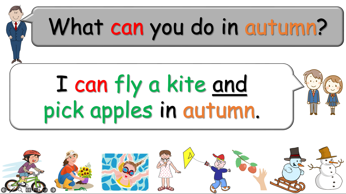Grade 2-3 - ESL Lesson - Seasons - Part 2 - Activities - PowerPoint Lesson
