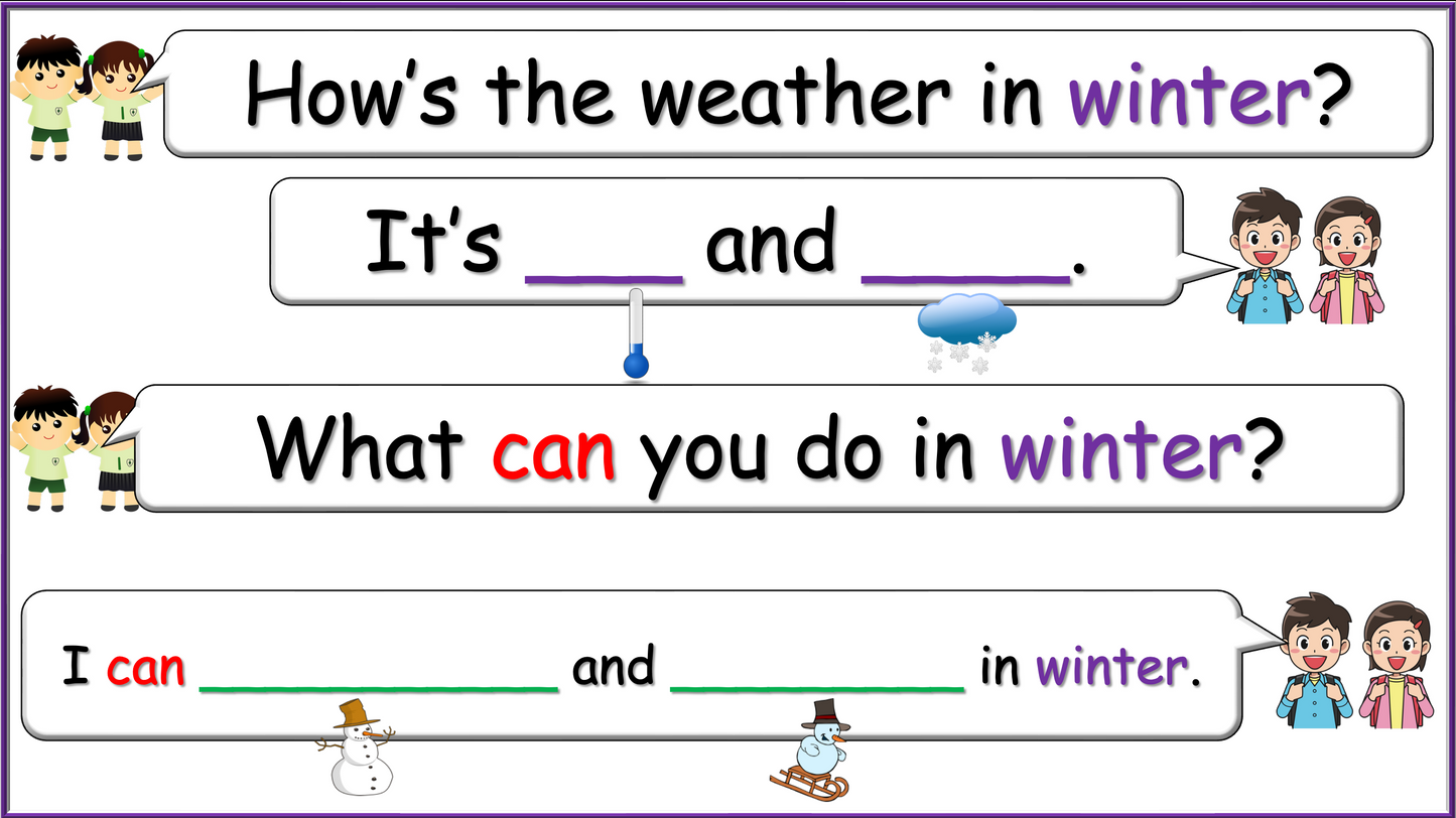 Grade 2-3 - ESL Lesson - Seasons - Part 2 - Activities - PowerPoint Lesson
