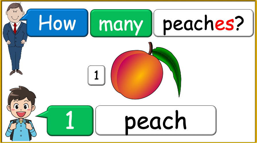 Grade 1-2 - ESL Lesson - How many? / Fruit and Plurals - PowerPoint Lesson