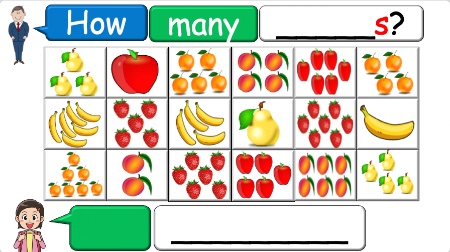 Grade 1-2 - ESL Lesson - How many? / Fruit and Plurals - PowerPoint Lesson