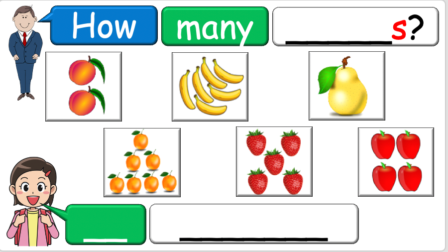 Grade 1-2 - ESL Lesson - How many? / Fruit and Plurals - PowerPoint Lesson