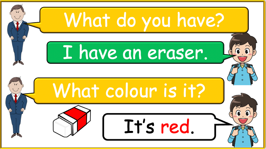 Grade 1-2 - ESL Lesson - What do you have? / Classroom Objects - PowerPoint Lesson
