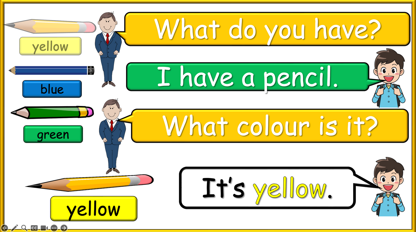 Grade 1-2 - ESL Lesson - What do you have? / Classroom Objects - PowerPoint Lesson