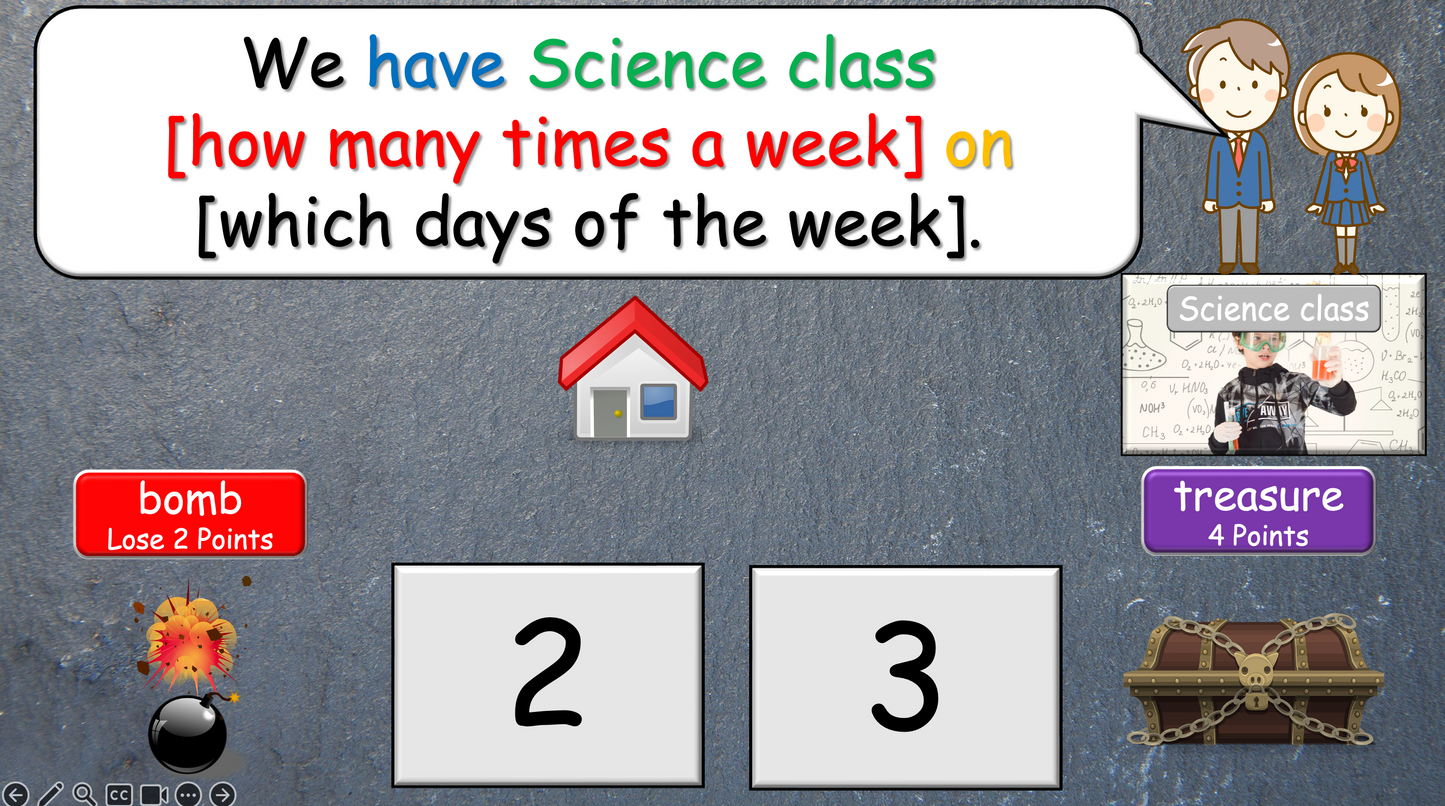 Grade 4-5 - ESL Lesson - School Subjects (Part 1) + How Often? - PowerPoint Lesson