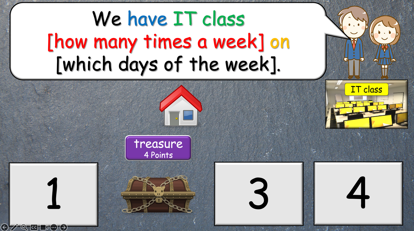 Grade 4-5 - ESL Lesson - School Subjects (Part 1) + How Often? - PowerPoint Lesson