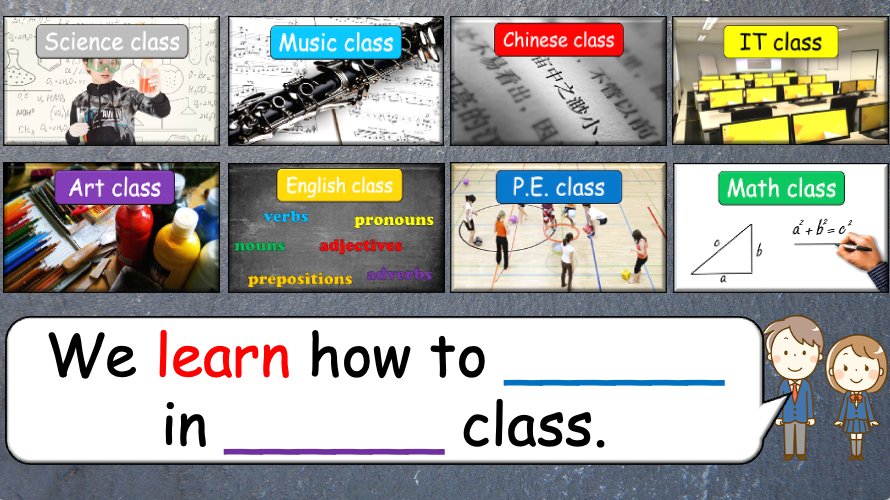 Grade 4-5 - ESL Lesson - School Subjects (Part 2) + What do you learn? - PowerPoint Lesson
