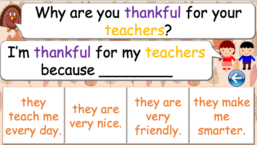 Grade 4 - ESL Lesson - Thanksgiving - PowerPoint Lesson