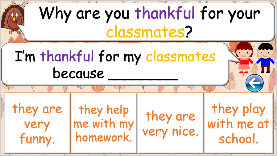 Grade 4 - ESL Lesson - Thanksgiving - PowerPoint Lesson