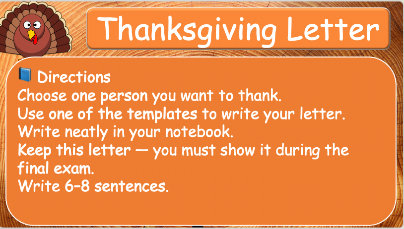 Grade 5-6 - ESL Lesson - Thanksgiving Lesson