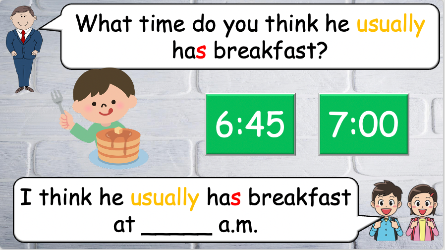Grade 4 - ESL Lesson - Daily Routine / Time - PowerPoint Lesson