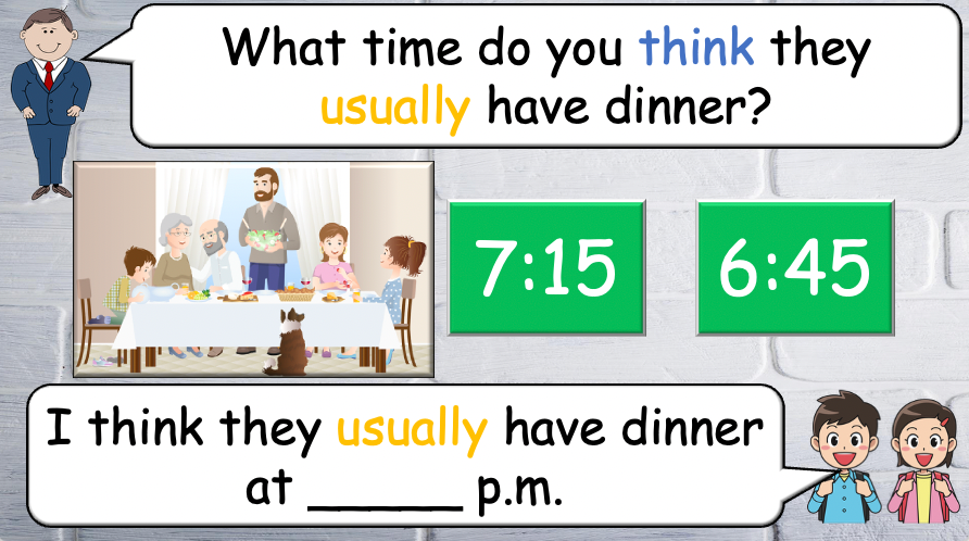 Grade 4 - ESL Lesson - Daily Routine / Time - PowerPoint Lesson