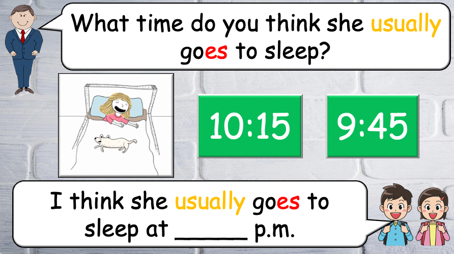 Grade 4 - ESL Lesson - Daily Routine / Time - PowerPoint Lesson