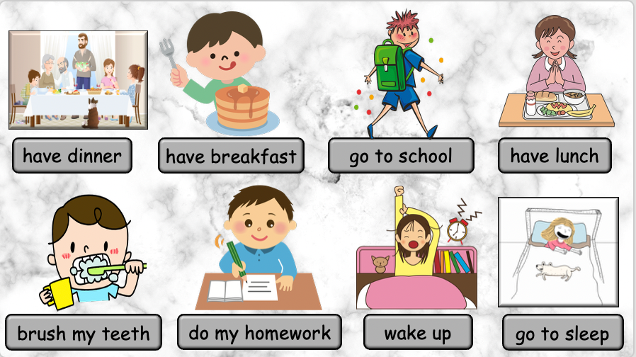 Grade 4 - ESL Lesson - Daily Routine / Time - PowerPoint Lesson