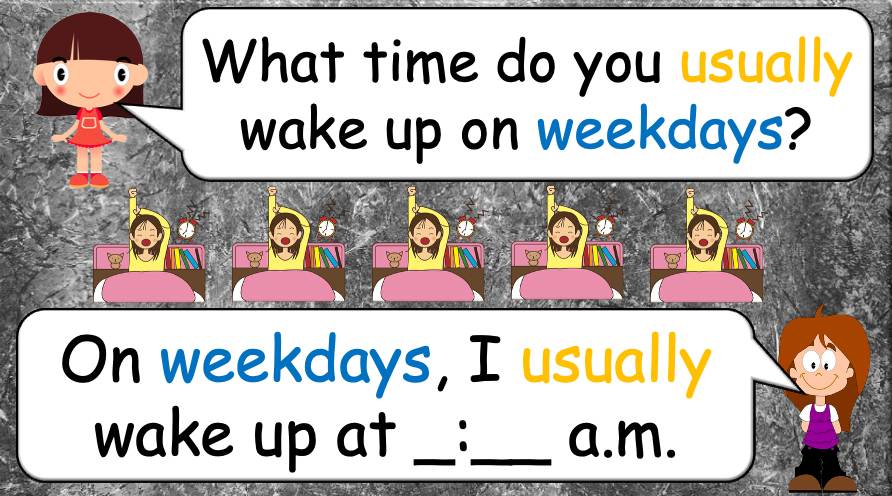 Grade 4 - ESL Lesson - Daily Routine / Time - PowerPoint Lesson