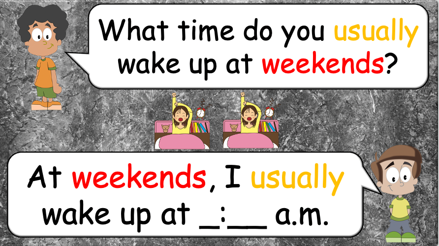 Grade 4 - ESL Lesson - Daily Routine / Time - PowerPoint Lesson