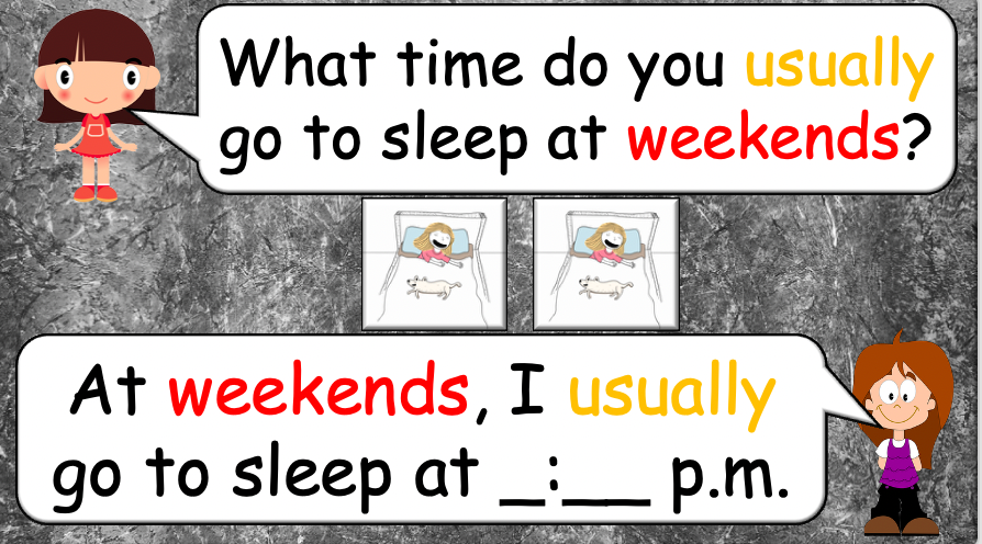 Grade 4 - ESL Lesson - Daily Routine / Time - PowerPoint Lesson