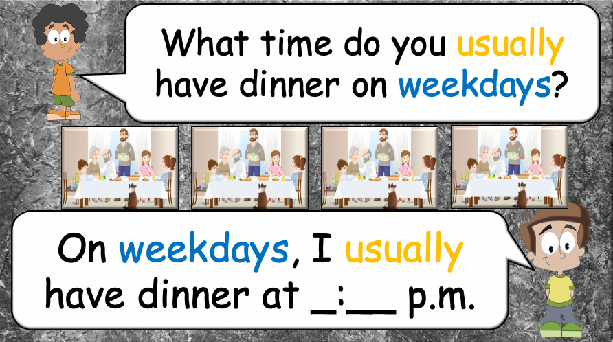 Grade 4 - ESL Lesson - Daily Routine / Time - PowerPoint Lesson