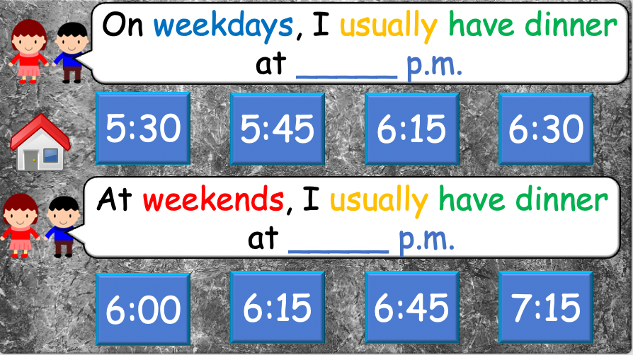 Grade 4 - ESL Lesson - Daily Routine / Time - PowerPoint Lesson
