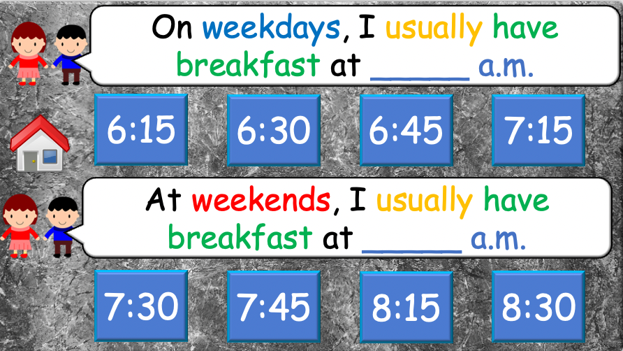 Grade 4 - ESL Lesson - Daily Routine / Time - PowerPoint Lesson