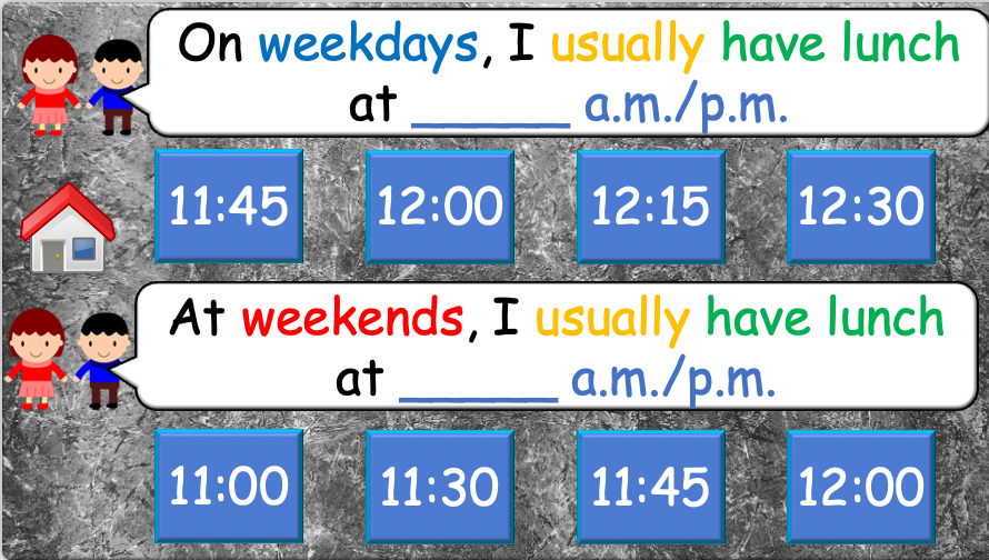 Grade 4 - ESL Lesson - Daily Routine / Time - PowerPoint Lesson