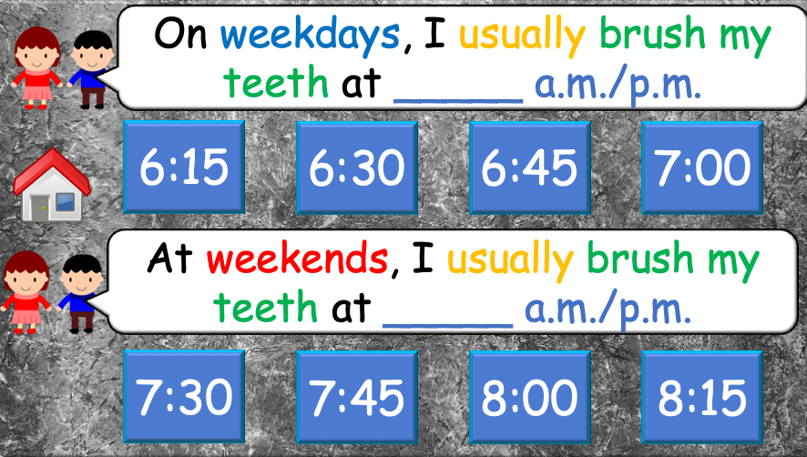 Grade 4 - ESL Lesson - Daily Routine / Time - PowerPoint Lesson